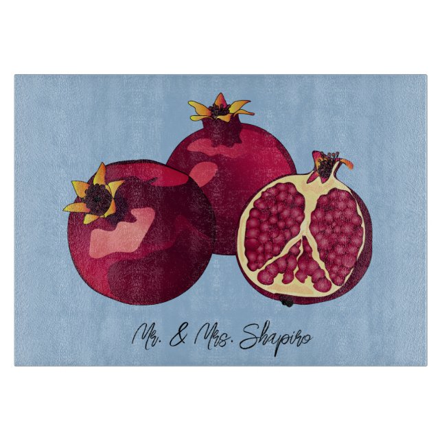 Personalisiertes Pomegranat Challah Board Schneidebrett (Vorderseite)