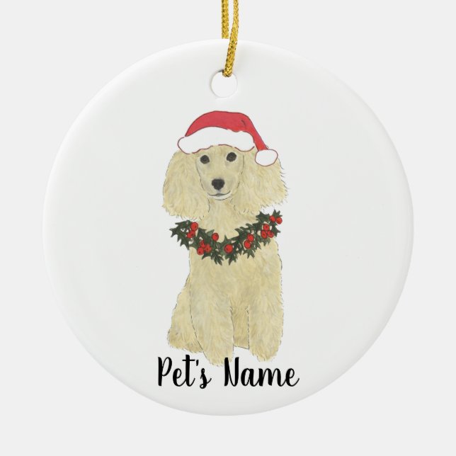 Personalisiertes Poodle (Blonde Golden Tan) Keramik Ornament (Vorne)
