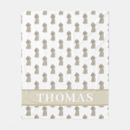 Personalisiertes Poodle (Grausilber) Fleecedecke