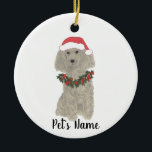 Personalisiertes Poodle (Grausilber) Keramik Ornament<br><div class="desc">Machen Sie die schöne Liste in diesem Jahr mit einem Ornament Ihrer Lieblings-Poodle-Elf!</div>