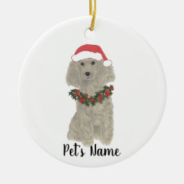 Personalisiertes Poodle (Grausilber) Keramik Ornament