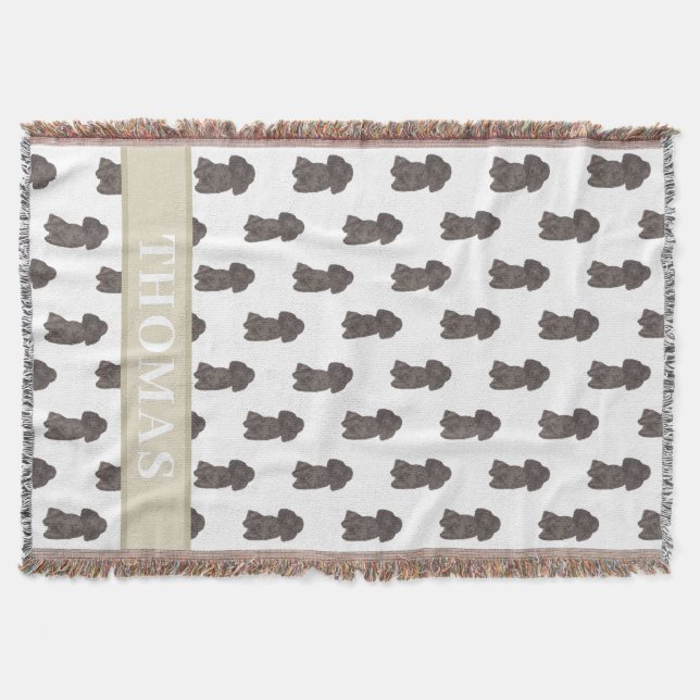 Personalisiertes Poodle (schwarz) Decke (Vorderseite)