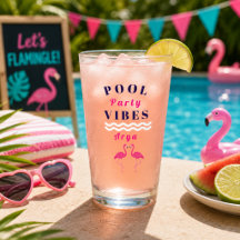 Personalisiertes Poolparty-Feeling Flamingo Trinkg