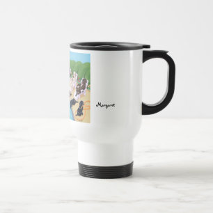 Personalisiertes Poolside-Party Labradors Reisebecher