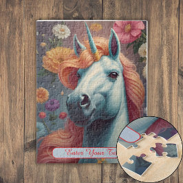 Personalisiertes Portrait der Blume White Unicorn