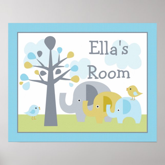 Personalisiertes Poster "Elephant Trunks of Liebe" (Vorne)