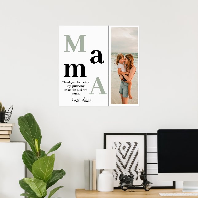 Personalisiertes Poster Mama-Lovely Message and Fo (Heimbüro)
