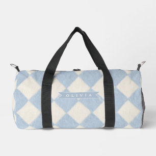 Personalisiertes Preppy Sanftes Blaues Flauschiges Duffle Bag