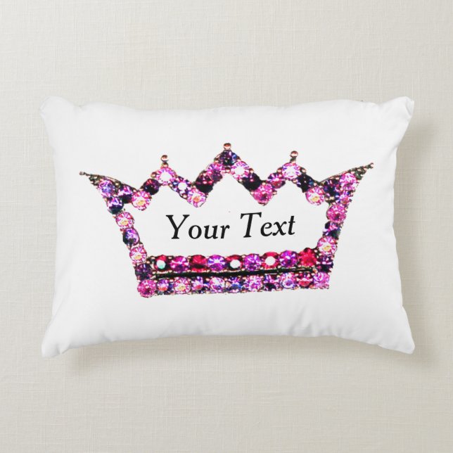 Personalisiertes "Princess Tiara" Accent Pillow Dekokissen (Vorderseite)