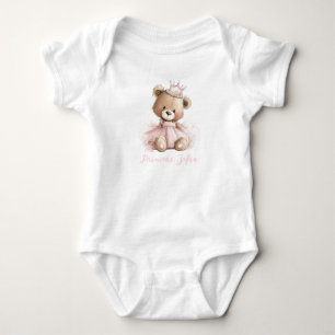 Personalisiertes Prinzessin Teddybär Baby Bodyanzu Strampler