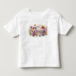 Personalisiertes Prinzessinnen-Blumen-Kinder-T-Shi Kleinkind T-shirt