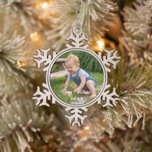 personalisiertes professionelles Zinn-Schneeglöckc Schneeflocken Zinn-Ornament