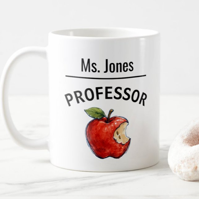 Personalisiertes PROFESSOR Name Apfelgeschenk Kaffeetasse (Von Creator hochgeladen)