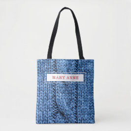 Personalisiertes Projekt "Blaues Knittern" Tasche