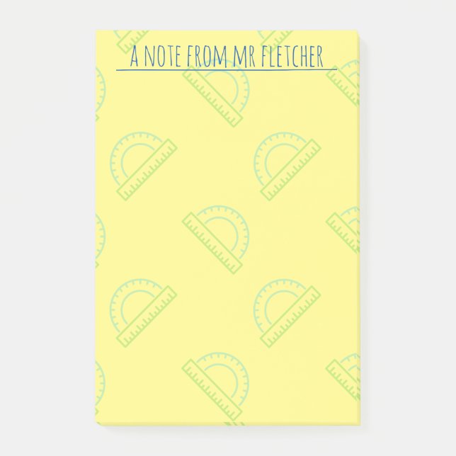 Personalisiertes Protractor-Math-Muster Post-it Klebezettel (Vorderseite)