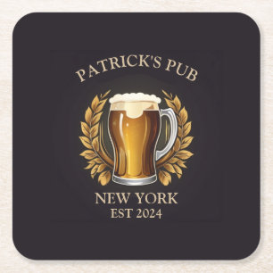 Personalisiertes Pub-Zeichen für das Logo "Zuhause Rechteckiger Pappuntersetzer