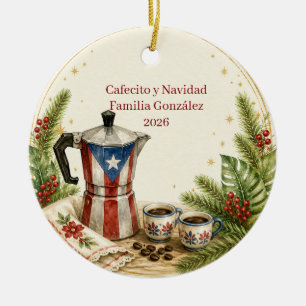 Personalisiertes Puerto Ricanisches Cafecito Greca Keramik Ornament
