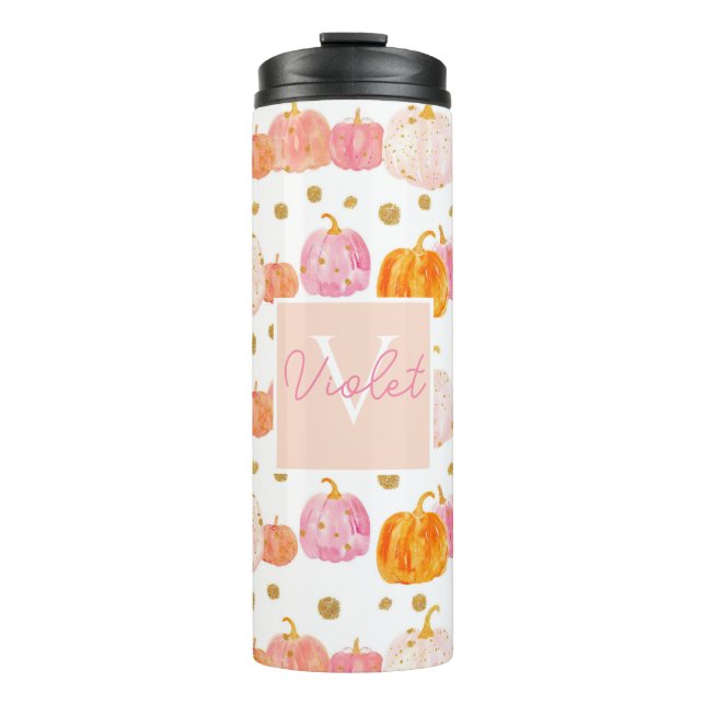 Personalisiertes Pumpkettenmuster Thermal Tumbler Thermosbecher (Vorderseite)