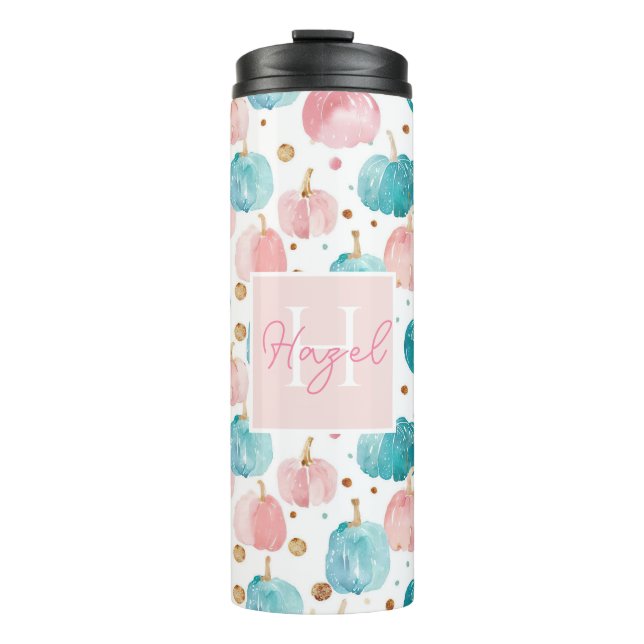 Personalisiertes Pumpkettenmuster Thermal Tumbler Thermosbecher (Vorderseite)
