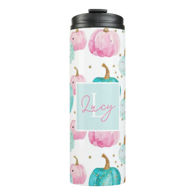 Personalisiertes Pumpkettenmuster Thermal Tumbler Thermosbecher (Vorderseite)