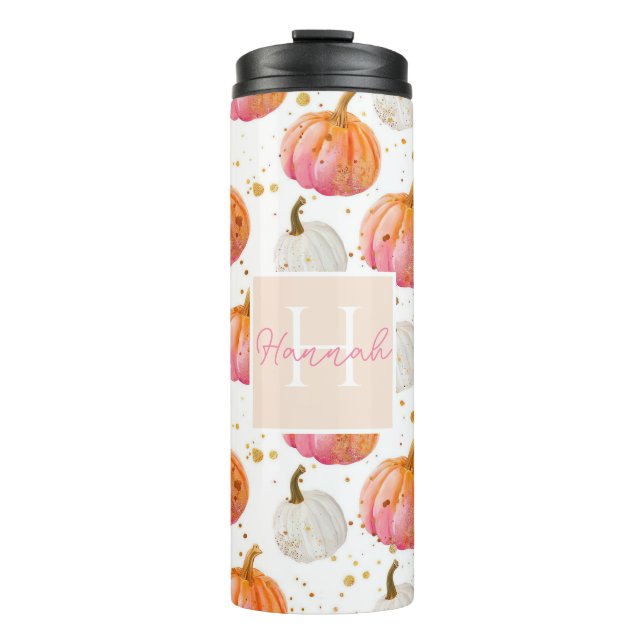 Personalisiertes Pumpkettenmuster Thermal Tumbler Thermosbecher (Vorderseite)
