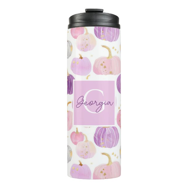 Personalisiertes Pumpkettenmuster Thermal Tumbler Thermosbecher (Vorderseite)