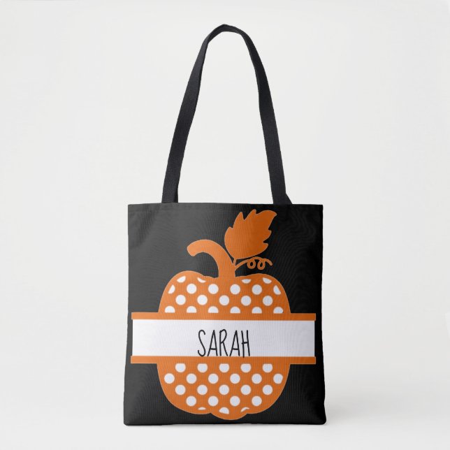 Personalisiertes Pumpkin-Erntedesign Tasche (Vorderseite)