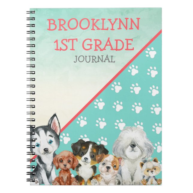 Personalisiertes Puppy Dog Journal & Notebook Notizblock (Vorderseite)
