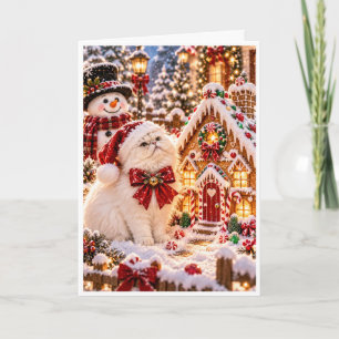 Personalisiertes Purrfect Weihnachts-Wunderland Pe Feiertagskarte