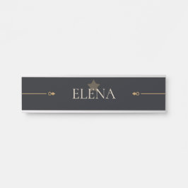 Personalisiertes Quiet Luxury Schwarz Gold Eingang Türschild