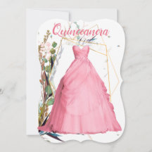 Personalisiertes Quinceañera Elegantes Rosa Kleid