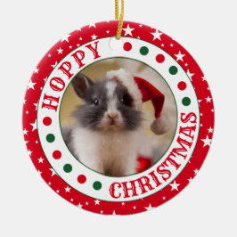 Personalisiertes Rabbit-Foto Keramik Ornament