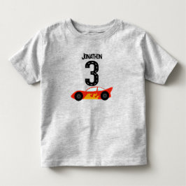 Personalisiertes Racecar 3. Geburtstag Party Kleinkind T-shirt