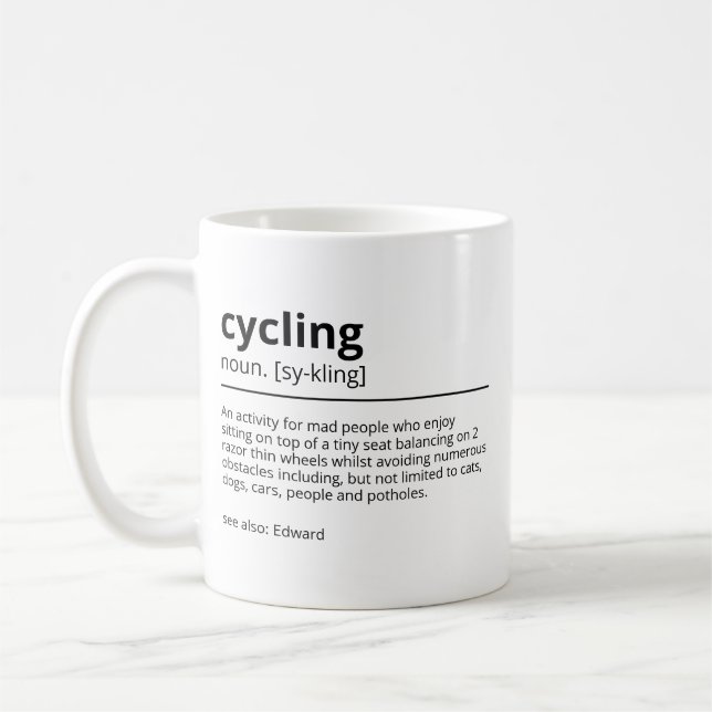 Personalisiertes Radgeschenk für Damen und Herren  Kaffeetasse (Links)
