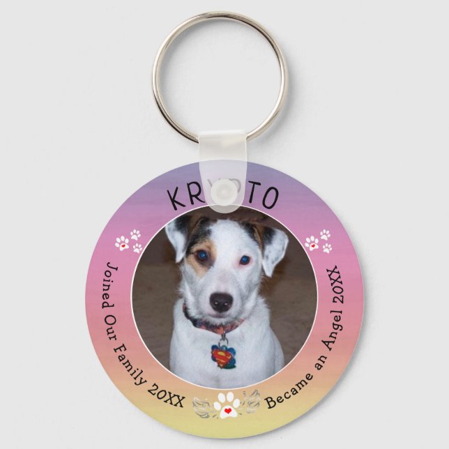 Personalisiertes Rainbow Bridge-Hundemachorial Schlüsselanhänger (Vorderseite)