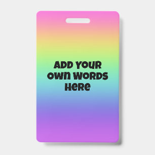 Personalisiertes Rainbow Gradient Hanging Abzeiche Ausweis
