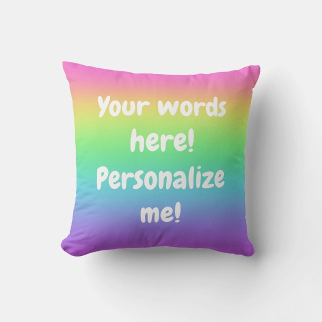 Personalisiertes Rainbow Gradient Throw Kissen (Vorderseite)