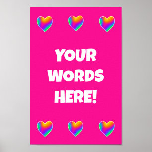 Personalisiertes Rainbow Hearts Poster