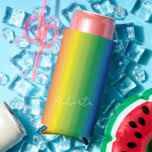 Personalisiertes Rainbow-Muster-Skript Selters Dosenkühler