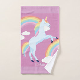 Personalisiertes Rainbow Unicorn Handtuch