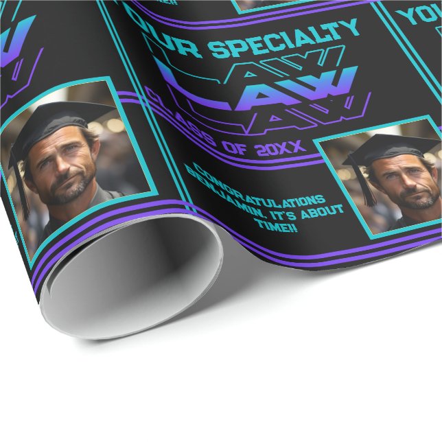 Personalisiertes Recht Grad Name Abschluss Jahr Fo Geschenkpapier (Rolleneckpunkt)
