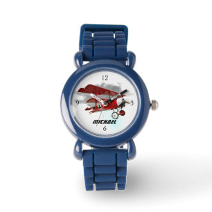 Personalisiertes "Red Baron" Triplane Armbanduhr