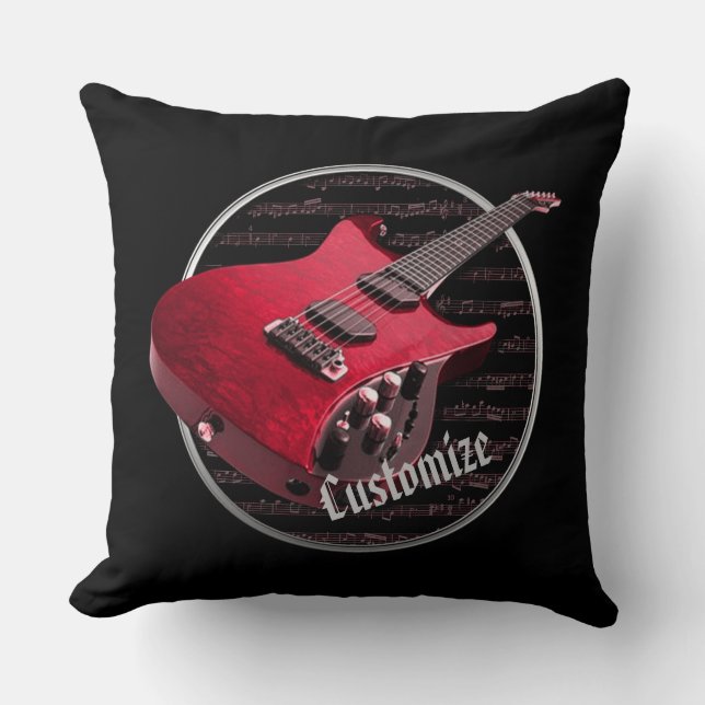 Personalisiertes Red Electric Guitar Kissen (Vorderseite)