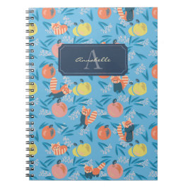 Personalisiertes "Red Panda" Blue Apple Notebook Notizblock
