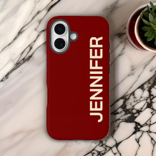 Personalisiertes Red Phone Case, Geschenk für sie iPhone 16 Hülle