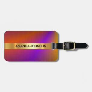 Personalisiertes Regenbogen Golden Metallic Gepäck Gepäckanhänger