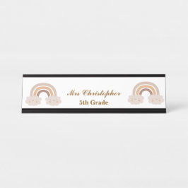 Personalisiertes Regenbogen-Klassennamen-Lehrersch Schreibtischnamensplakette