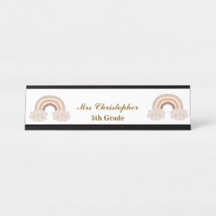 Personalisiertes Regenbogen-Klassennamen-Lehrersch Schreibtischnamensplakette