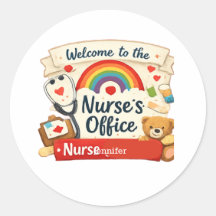 Personalisiertes Regenbogen-Krankenschwester-Büro-