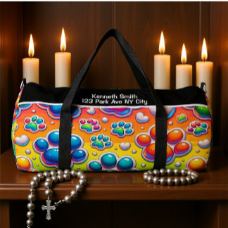 Personalisiertes Regenbogen-Reisemonogramm mit Bla Duffle Bag